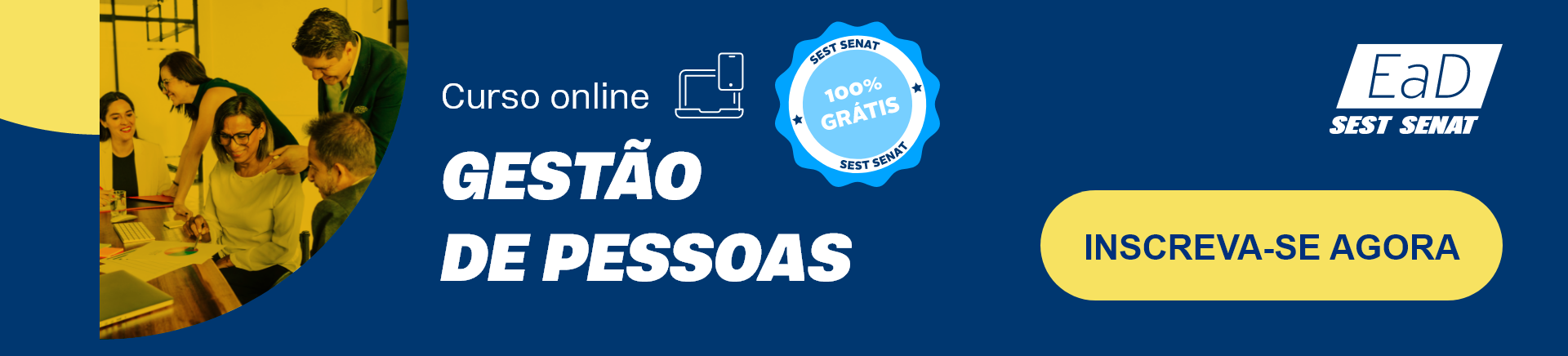 banner curso online gestao de pessoas SEST SENAT